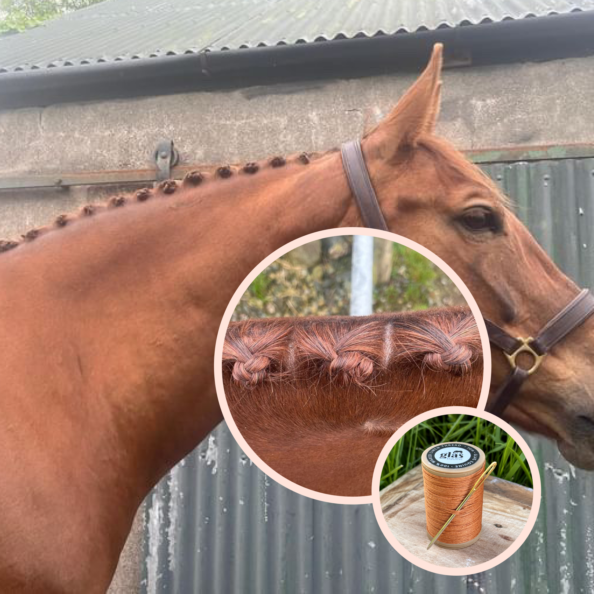 Chestnut Wax Linen Plaiting Thread - Glas Equine